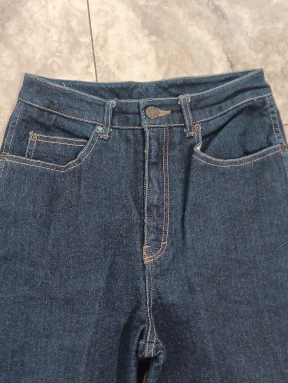 Vtg Calvin Klein Dark Blue Denim Jeans - Back Pocket Logo - Picture 4 of 12